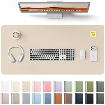 YSAGi Leather Desk Pad Protector, Large Mouse Pad, Non-Slip PU Leather Desk Blotter, Waterproof W... | Amazon (US)