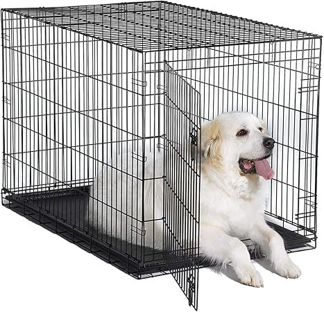 New World Folding Metal Dog Crate; Single Door & Double Door Dog Crates | Amazon (US)