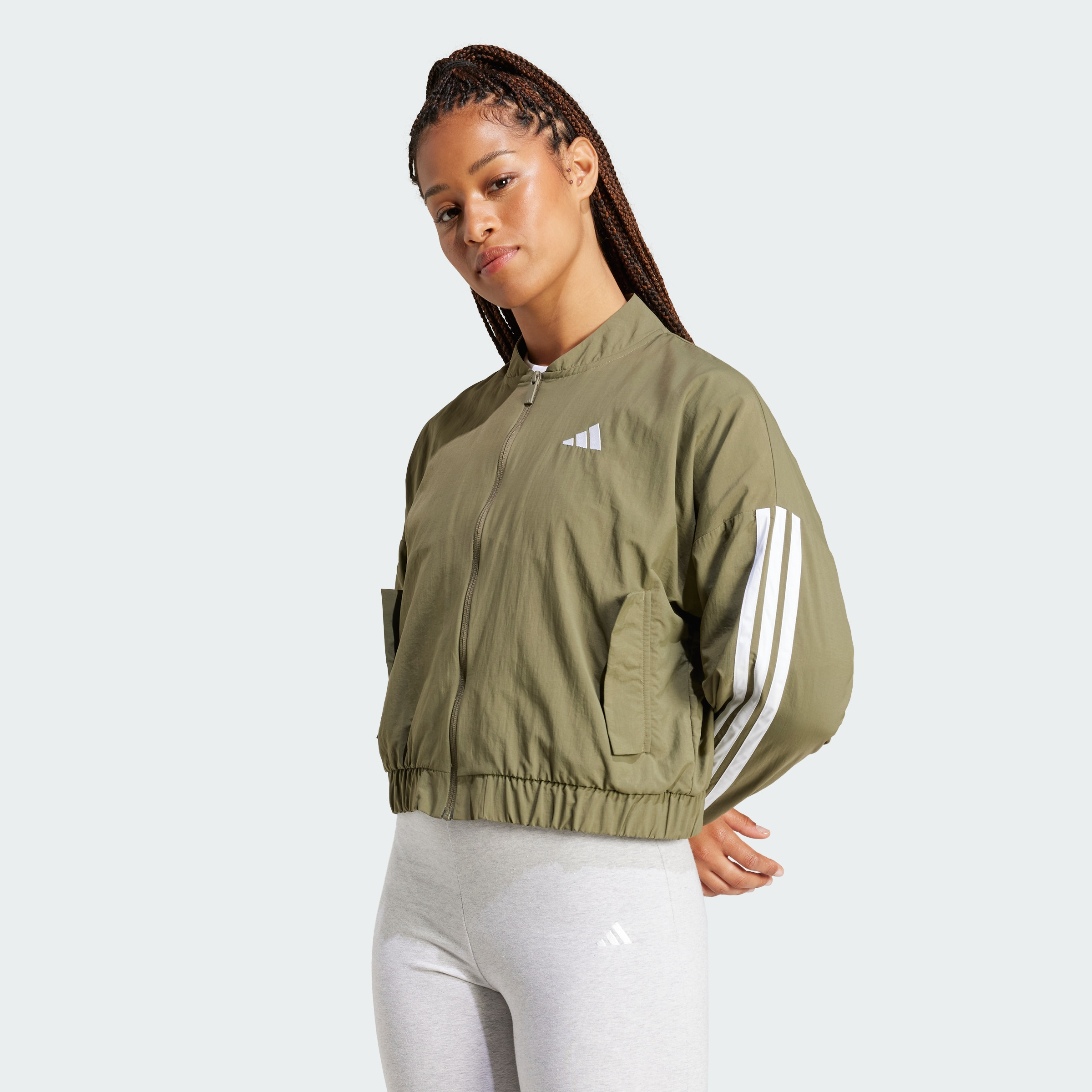 adidas women Essentials 3-Stripes Lifestyle Woven Bomber Jacket | eBay | eBay US