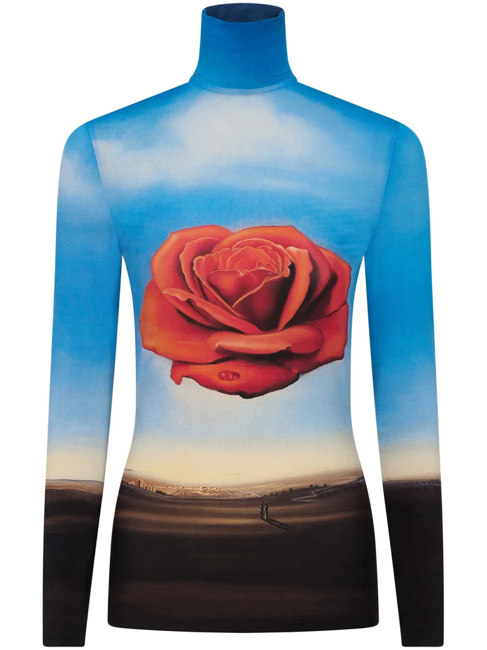 Rabanne Rose Print long-sleeve Top - Farfetch | Farfetch Global