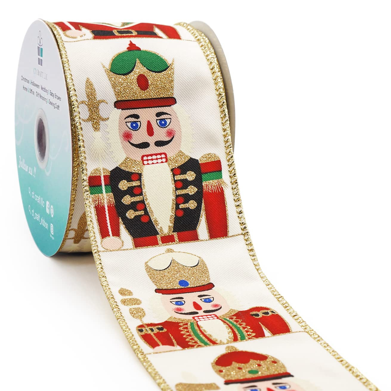 CT CRAFT LLC Ivory Satin Toy Soldier with Wired Ribbon 2.5 Inch x 10 Yards for Christmas Home Dec... | Amazon (US)