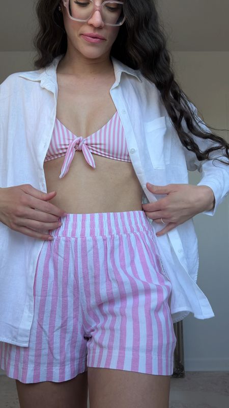 Just recently purchased these pink stripe linen shorts and this white linen beach coverup from old navy. They’re on sale and comfy.
Linked a similar pink stripe swimsuit top 


#LTKfindsunder50 #LTKtravel #LTKsalealert