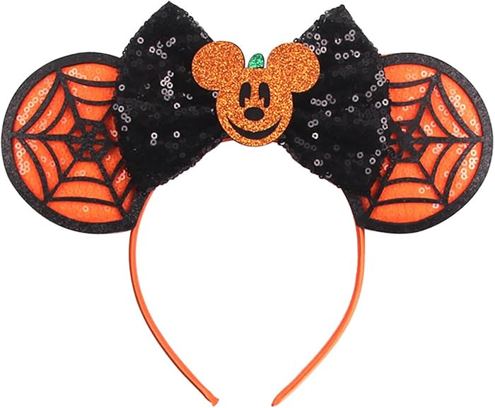 RAZKO Minnie Ears Headband in Halloween-Spider, Rose Gold, Iridescent & Silver Blue Rainbow Mouse... | Amazon (US)