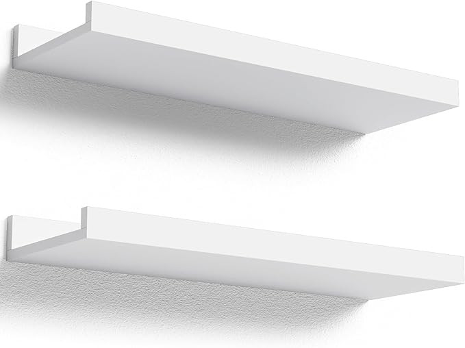 Boswillon Floating Shelves Wall Mounted Set of 2, Modern White Shelves for Bedroom, Nursery Shelv... | Amazon (US)
