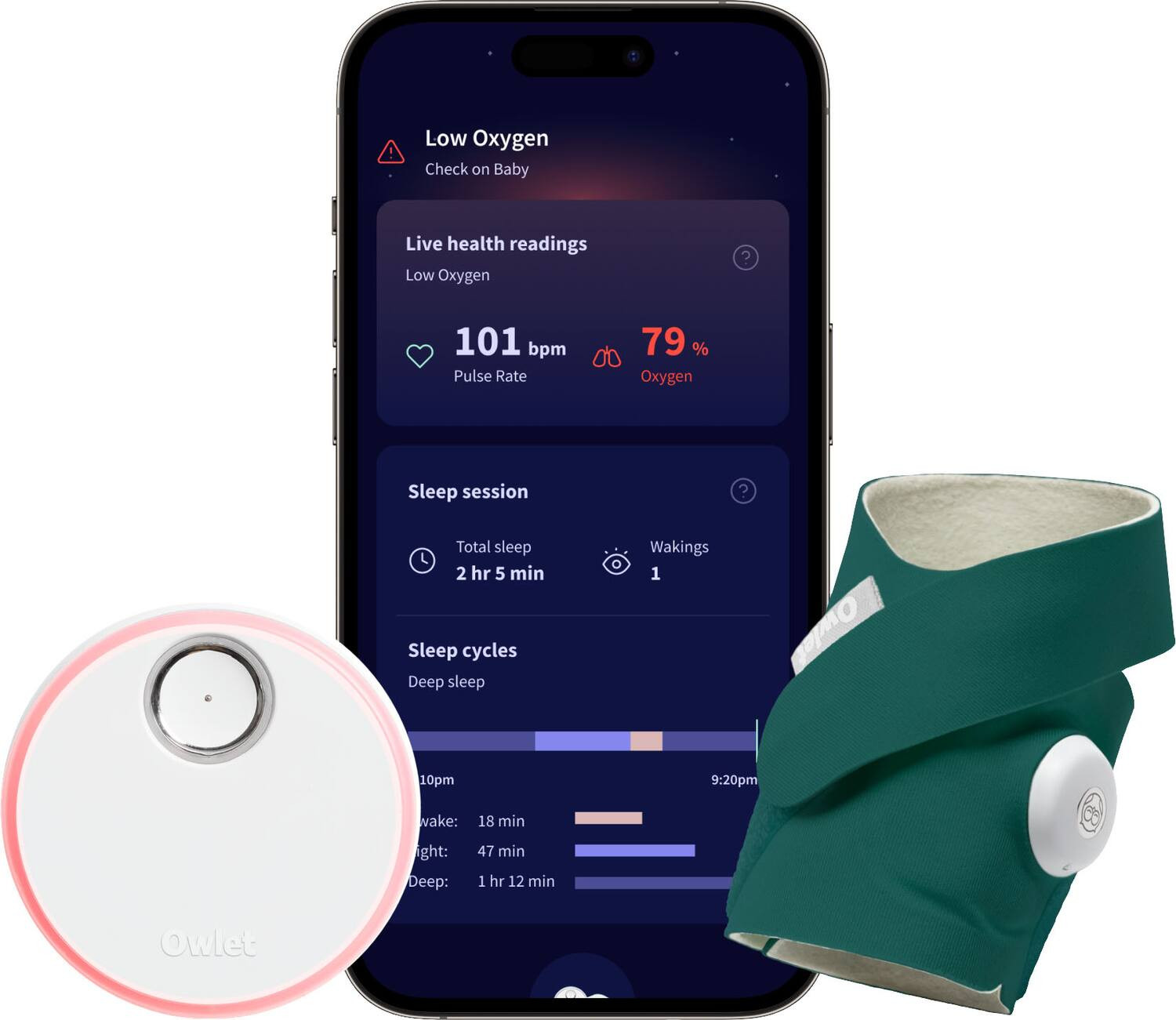 Owlet Dream Sock Baby Monitor Deep Sea Green BM06N55MCJ - Best Buy | Best Buy U.S.