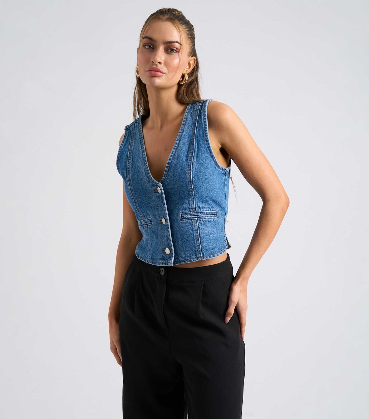 Urban Bliss Blue Denim Waistcoat | New Look | New Look (UK)