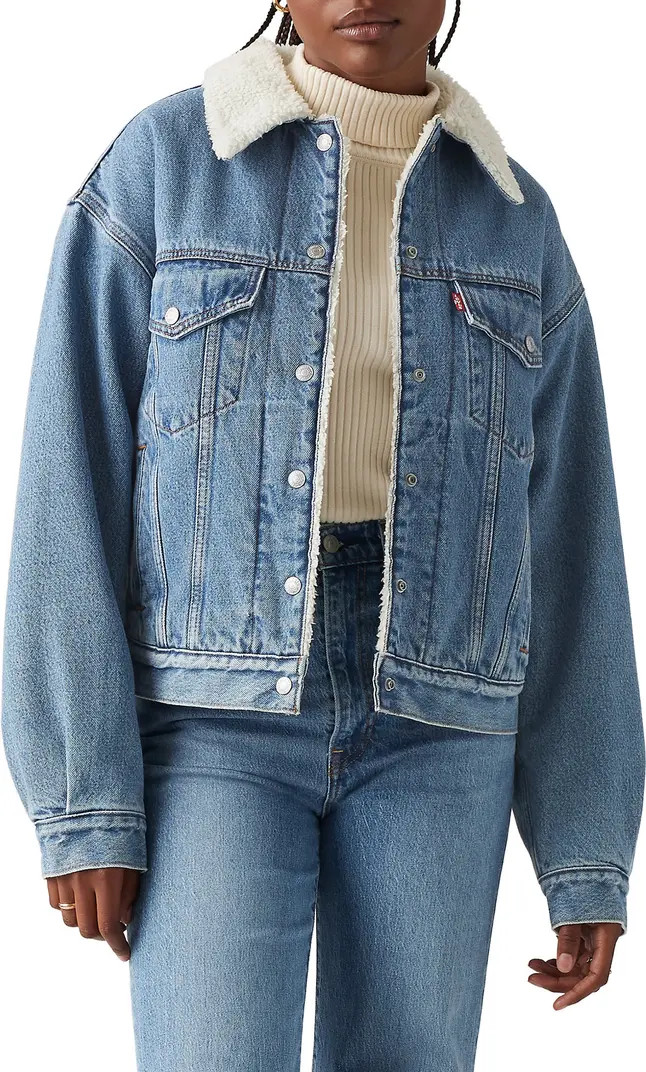 Levi's® '90s Faux Shearling Lined Denim Trucker Jacket | Nordstromrack | Nordstrom Rack