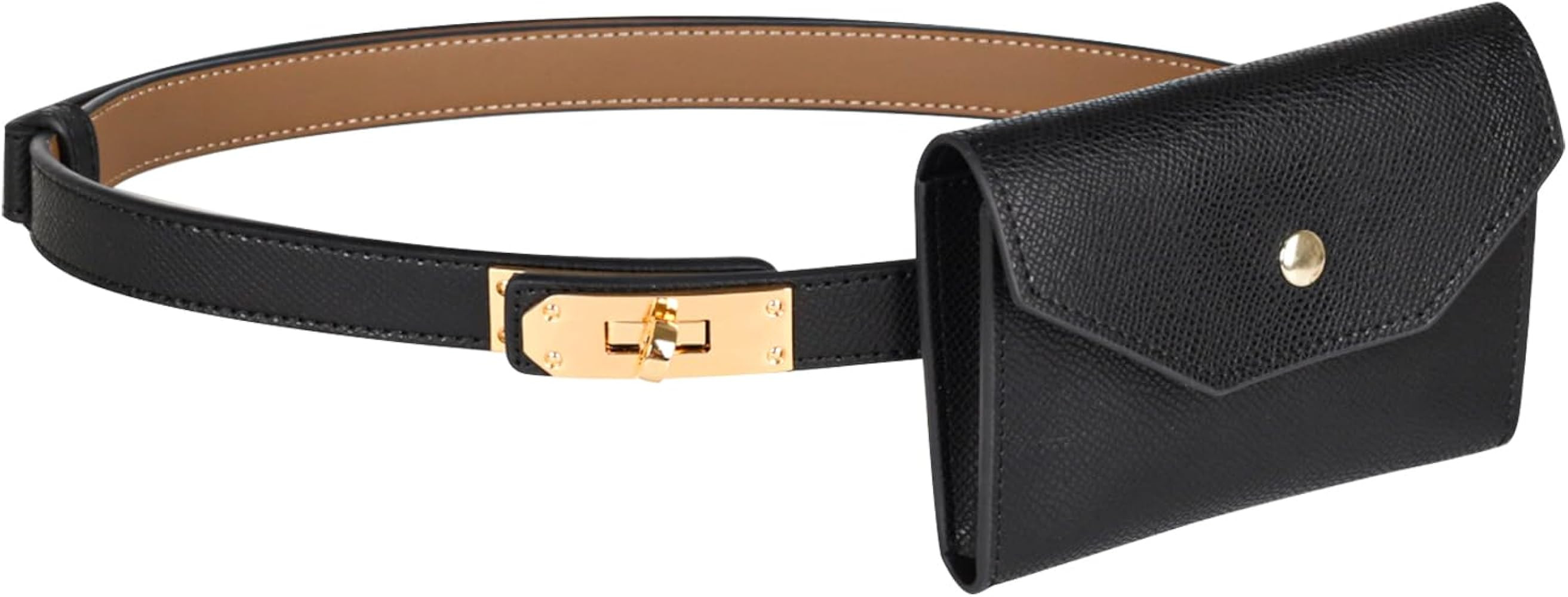 Women's Leather Belt with Buckle - Ideal for Dresses, Jeans, and Coats | Amazon (US)
