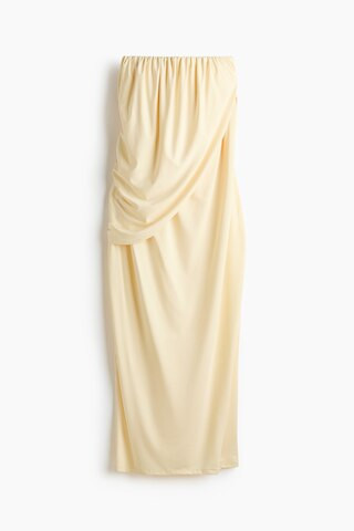 H & M - Draped bandeau dress - Pale Yellow | H&M (US + CA)