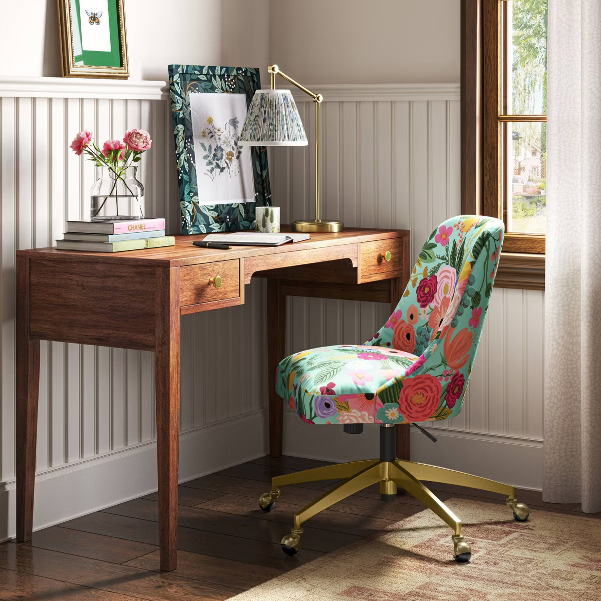 Rifle Paper Co. x Target Strawberry Fields Desk Lamp: Gold Table Light, Small Task Lamp, Metal & ... | Target