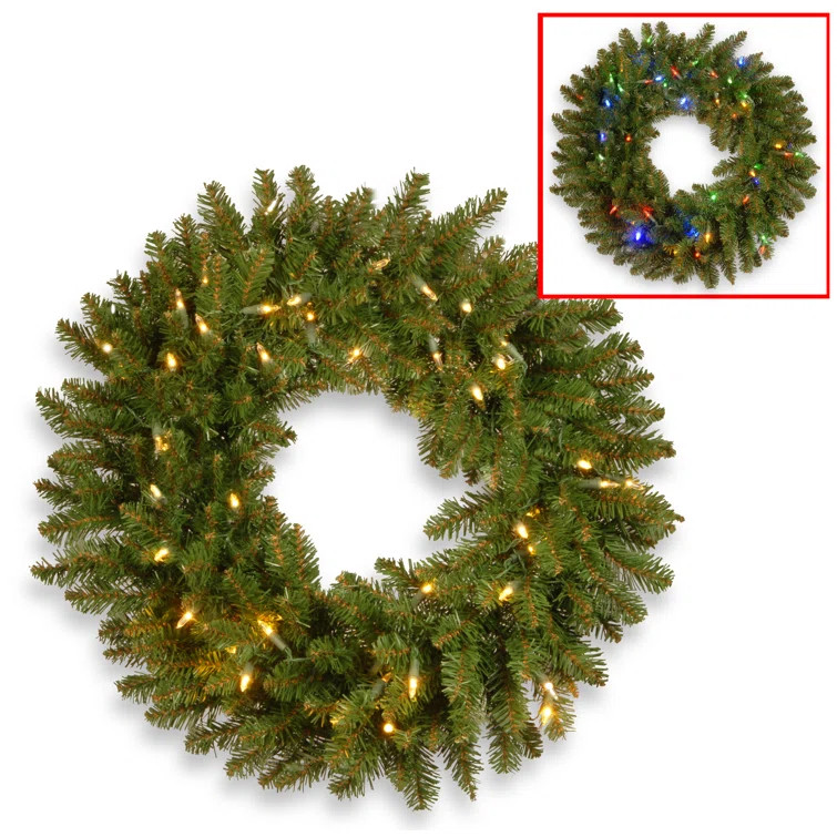 Ogburn Faux Lighted 24'' Wreath | Wayfair North America