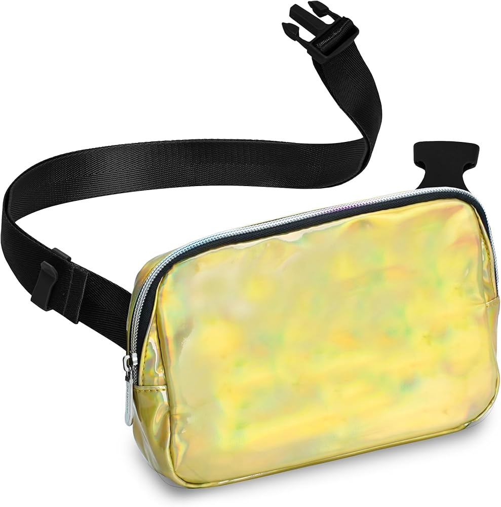 Rave Holographic Gold Fanny Pack Belt Bag for Women I Cross Body Fanny Packs for Women - Crossbod... | Amazon (US)