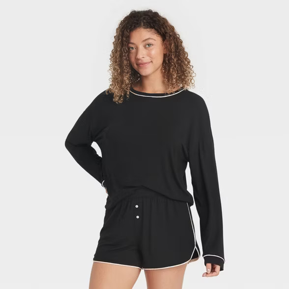 Women's Beautifully Soft Long Sleeve Top and Shorts Pajama Set - Stars Above™ | Target