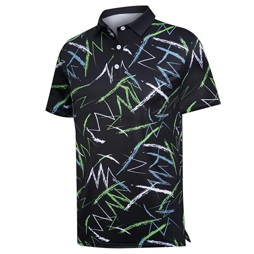 AULEEGAR Short Sleeve Mens Golf Shirts Black XXL | Amazon (US)