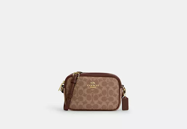 Coach Outlet Mini Jamie Camera Bag In Signature Canvas - Brown | Coach Outlet US