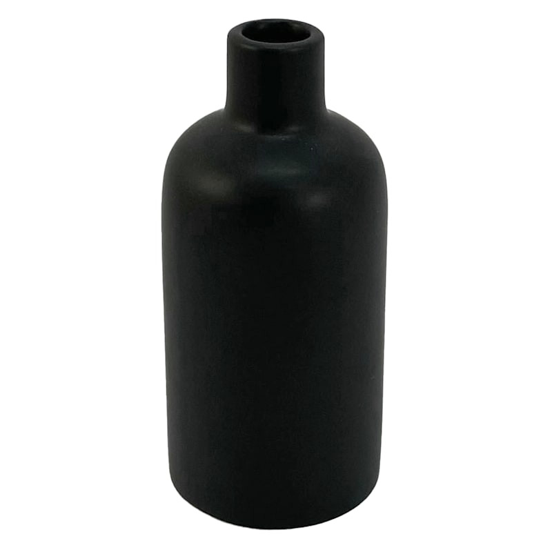 Black Ceramic Vase, Small | At Home