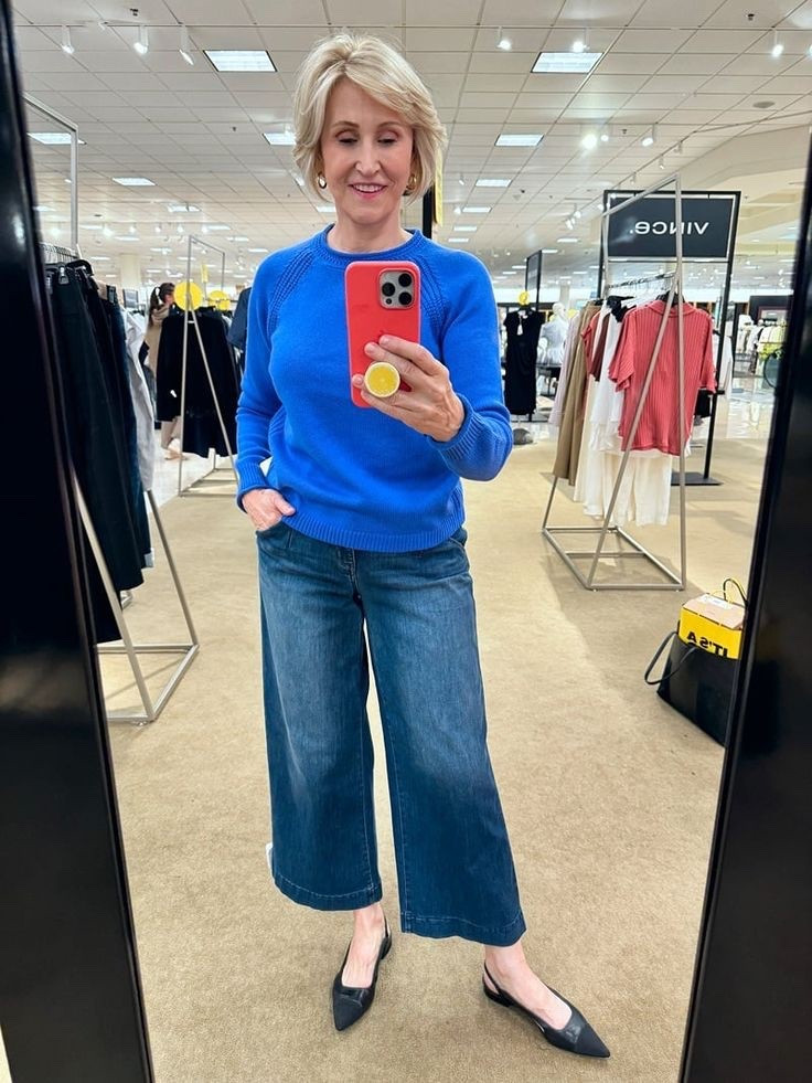 This roll neck sweater and cropped leg jeans is a super cute combo for Fall. I love the bright blue color for Fall.


#LTKOver40 #LTKSaleAlert #LTKSeasonal