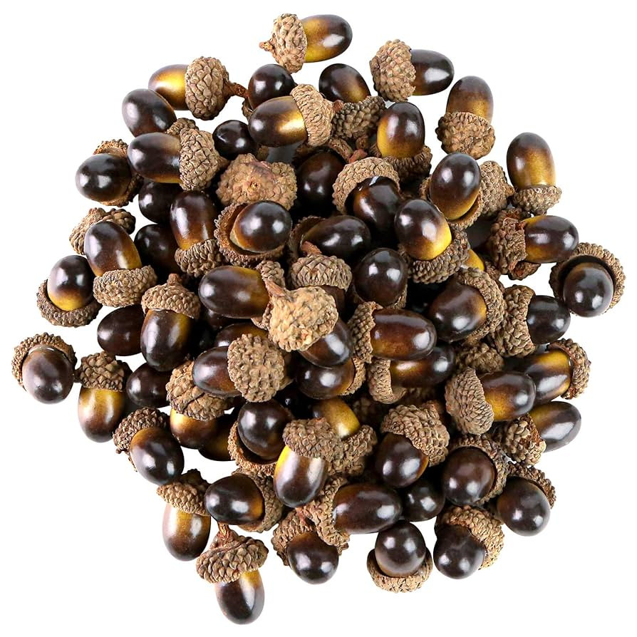 BigOtters 100 PCS Artificial Acorn, Fake Nutty Craft Acorns with Natural Acorn Cap Simulation Fru... | Amazon (US)