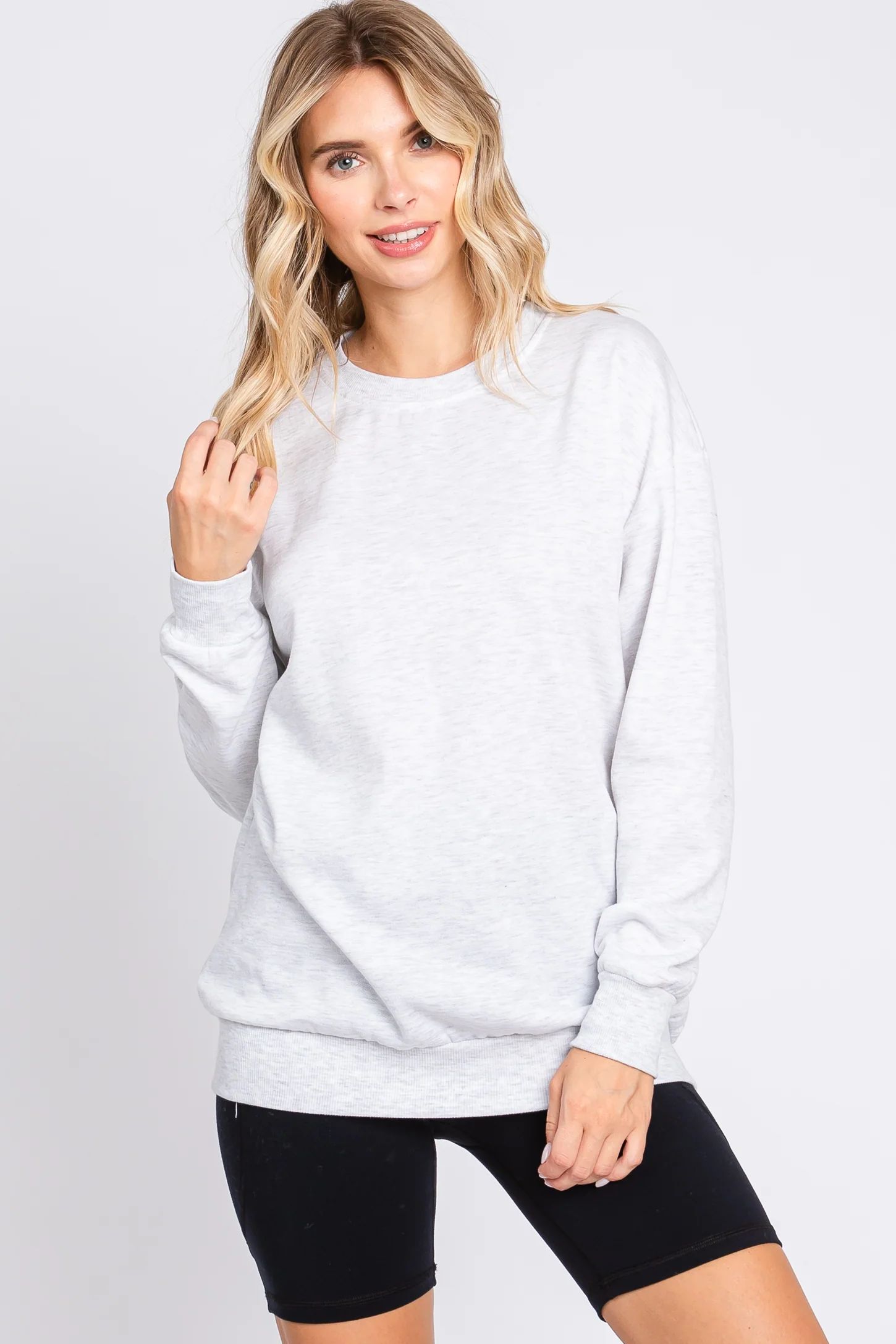 Heather Grey Pullover Sweatshirt | PinkBlush Maternity