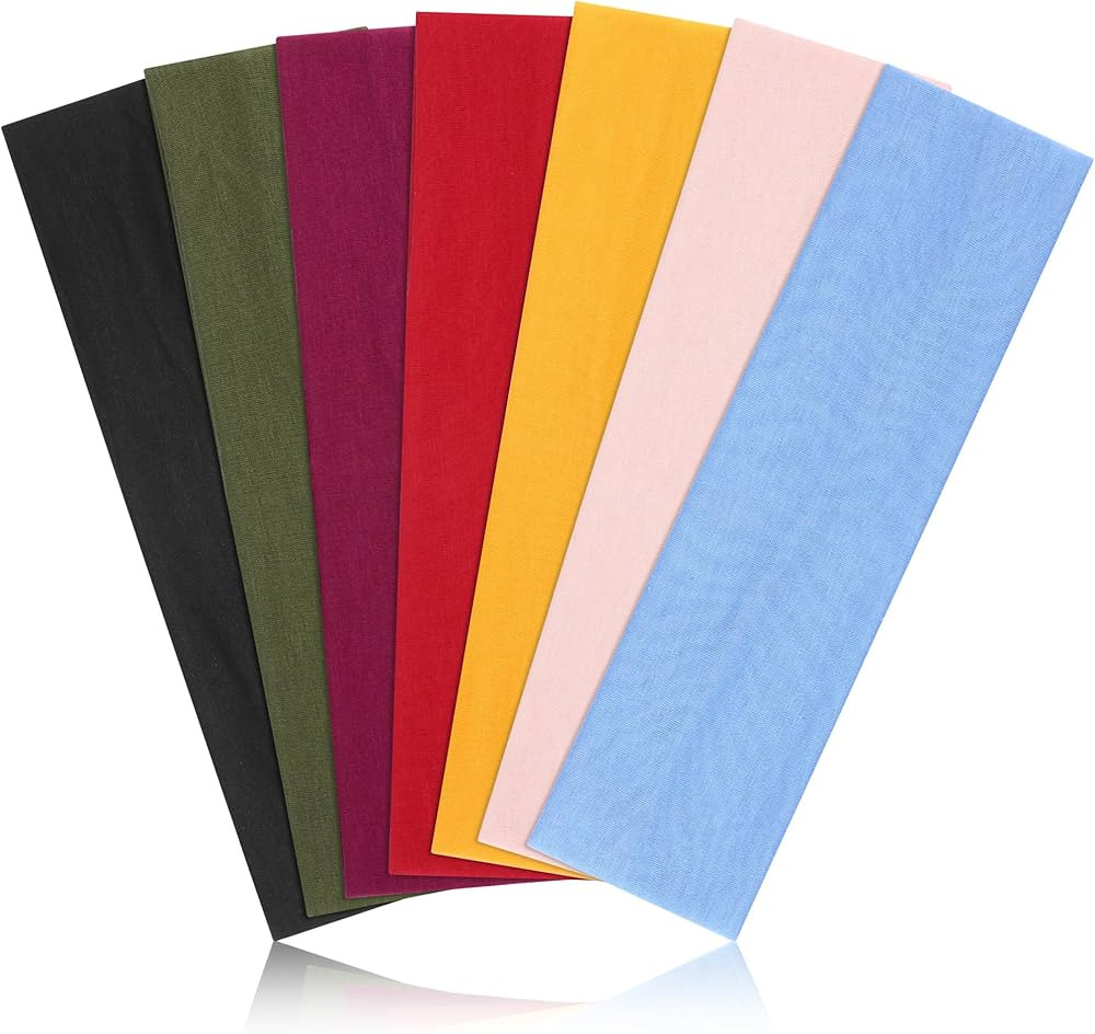 Headbands for Women Non Slip - 7PCS Fashion Sports Hair Bands for Women's Hair, Soft Cotton Cloth... | Amazon (US)