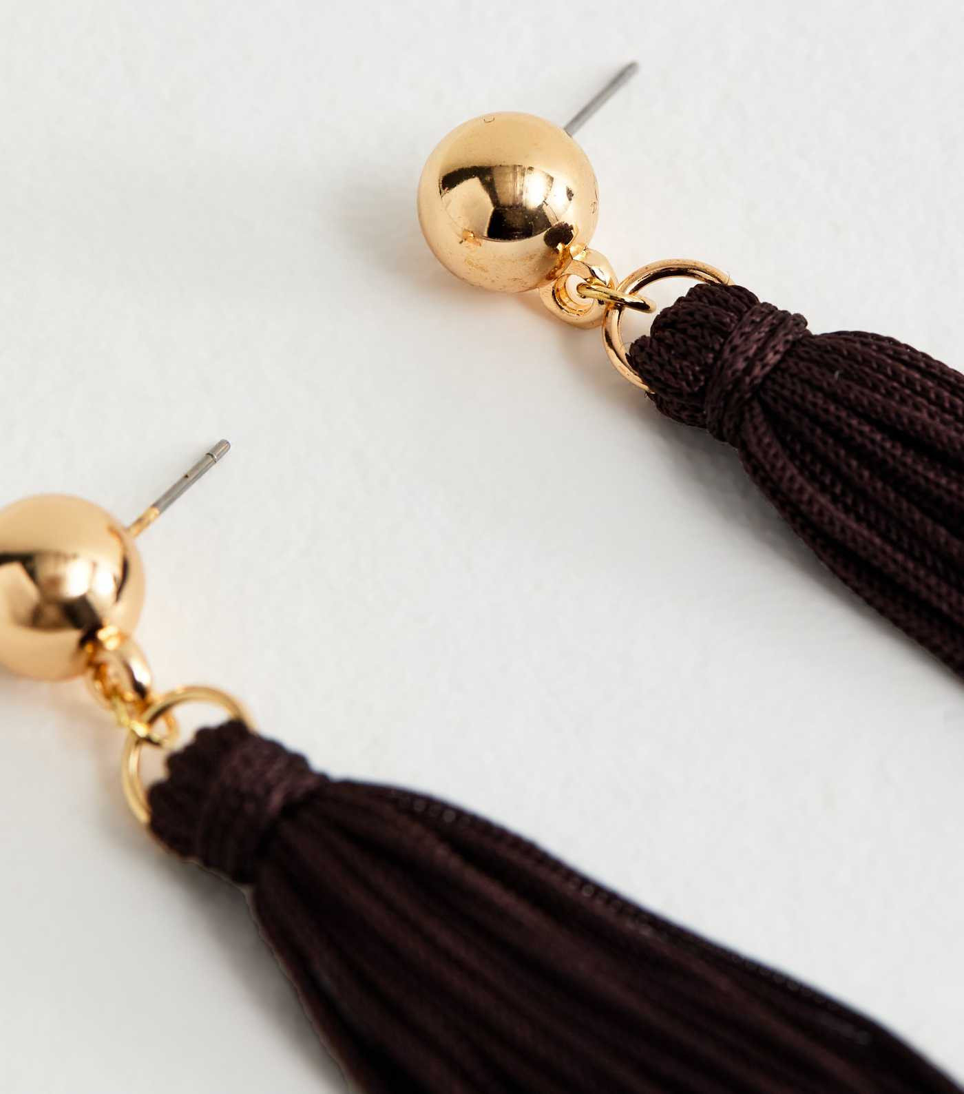 Dark Brown Tassle Drop Earrings | New Look | New Look (UK)