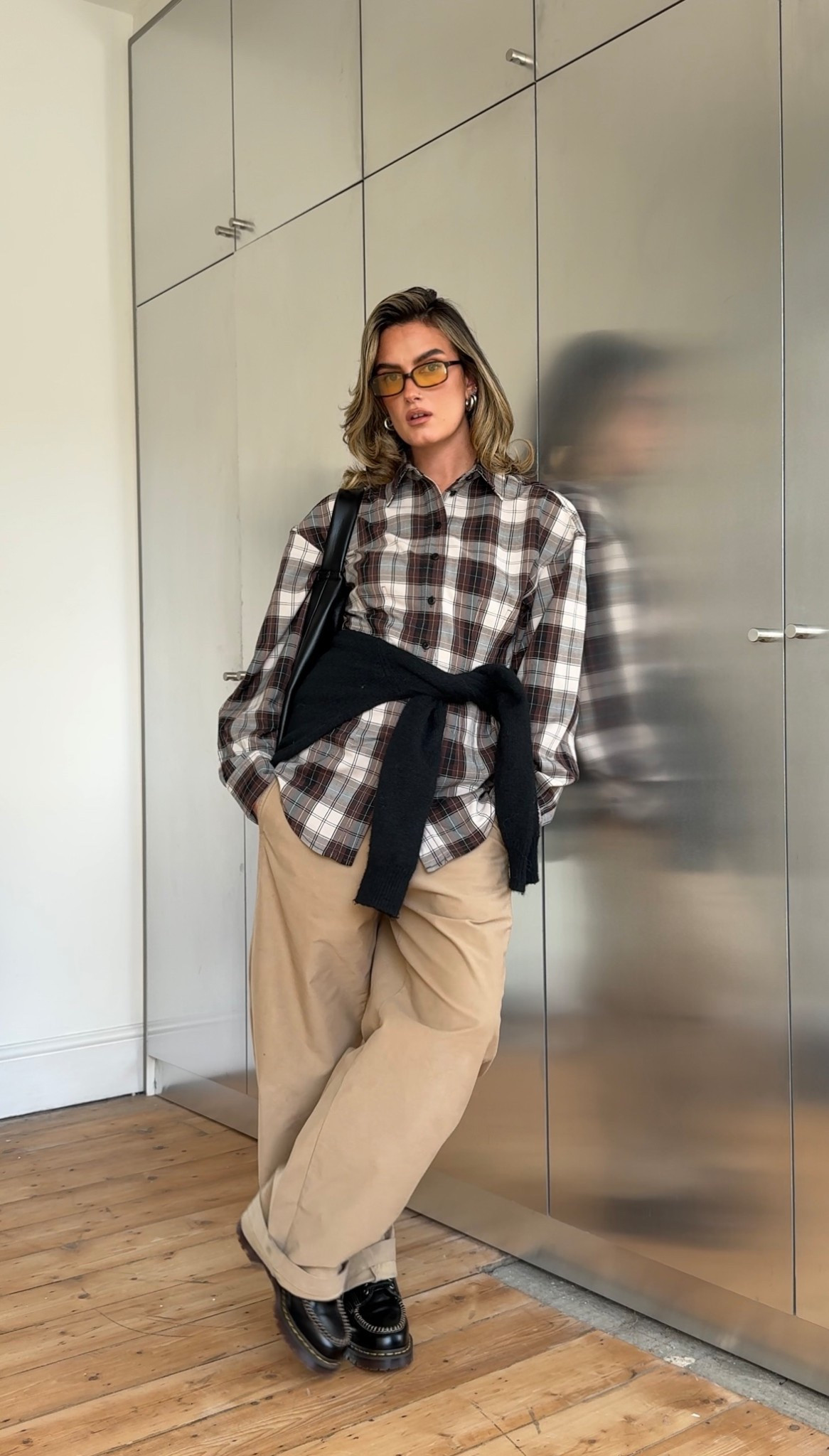 Autumn outfit, check shirt, Uniqlo barrel leg, black bag, dr martens

#LTKuk #LTKautumn #LTKwinter