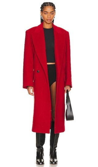 Bronte Oversized Coat in Deep Red | Revolve Clothing (Global)