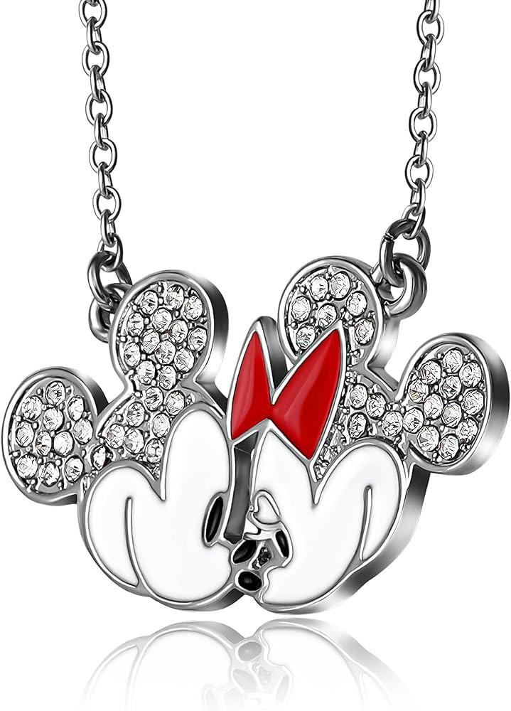 Disney Women’s Minnie and Mickey Mouse Crystal Pendant Necklaces – Officially Licensed Jewelr... | Amazon (US)