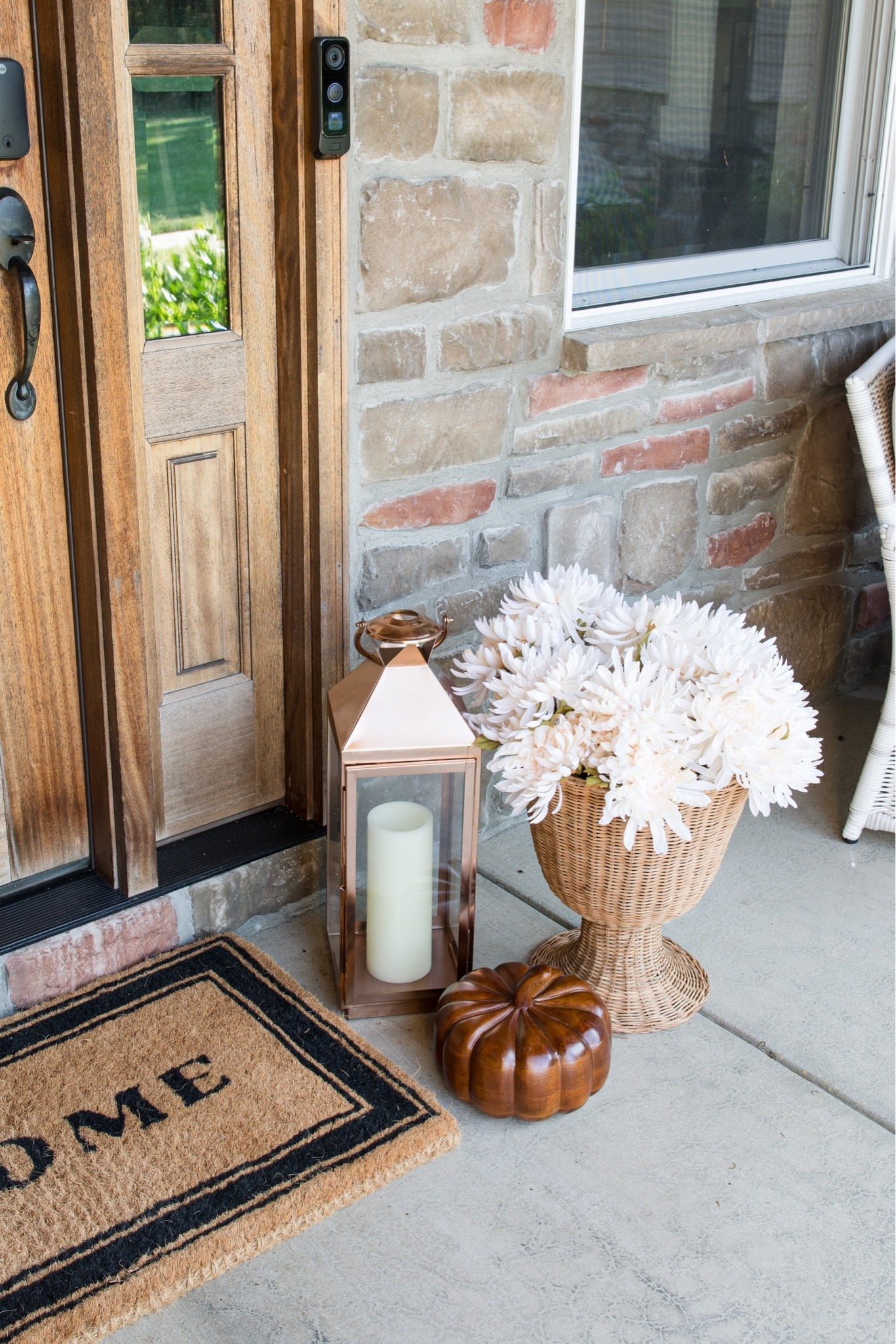 Fall front door. Loving this copper lantern and faux mums

#LTKdayinmylife #LTKHome #LTKSeasonal