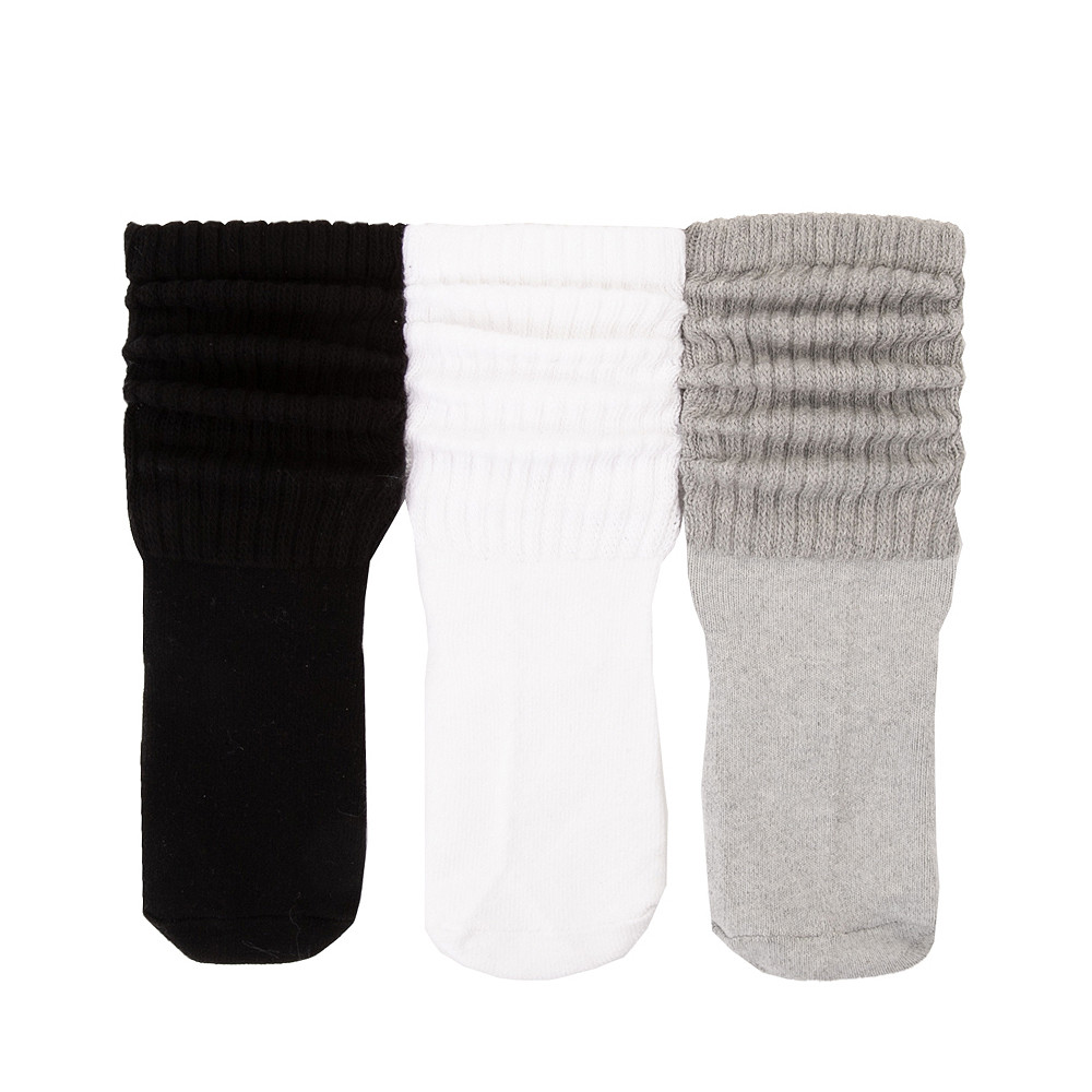 Womens Slouch Socks 3 Pack - Black / White / Grey | Journeys