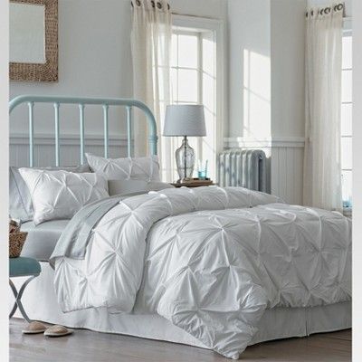 White Pinched Pleat Comforter Set (King) 3pc - Threshold™ | Target