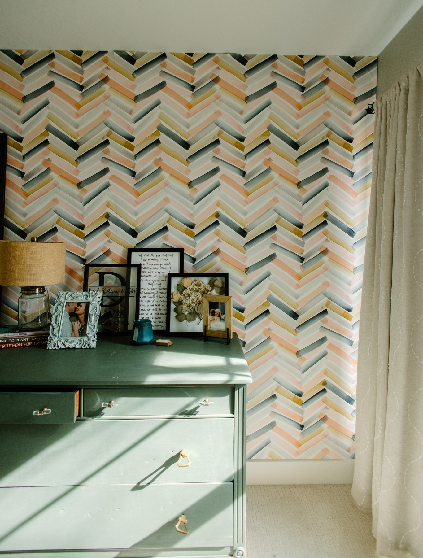 One of my favorite spots in the house 💕 I originally ordered just a sample of this paper and was going to frame it for a gallery wall… but then I fell in love and convinced Ty we needed an entire wall!! The colors are amazing 🤩
#wallpaper #guestroom

#LTKhome #LTKfamily