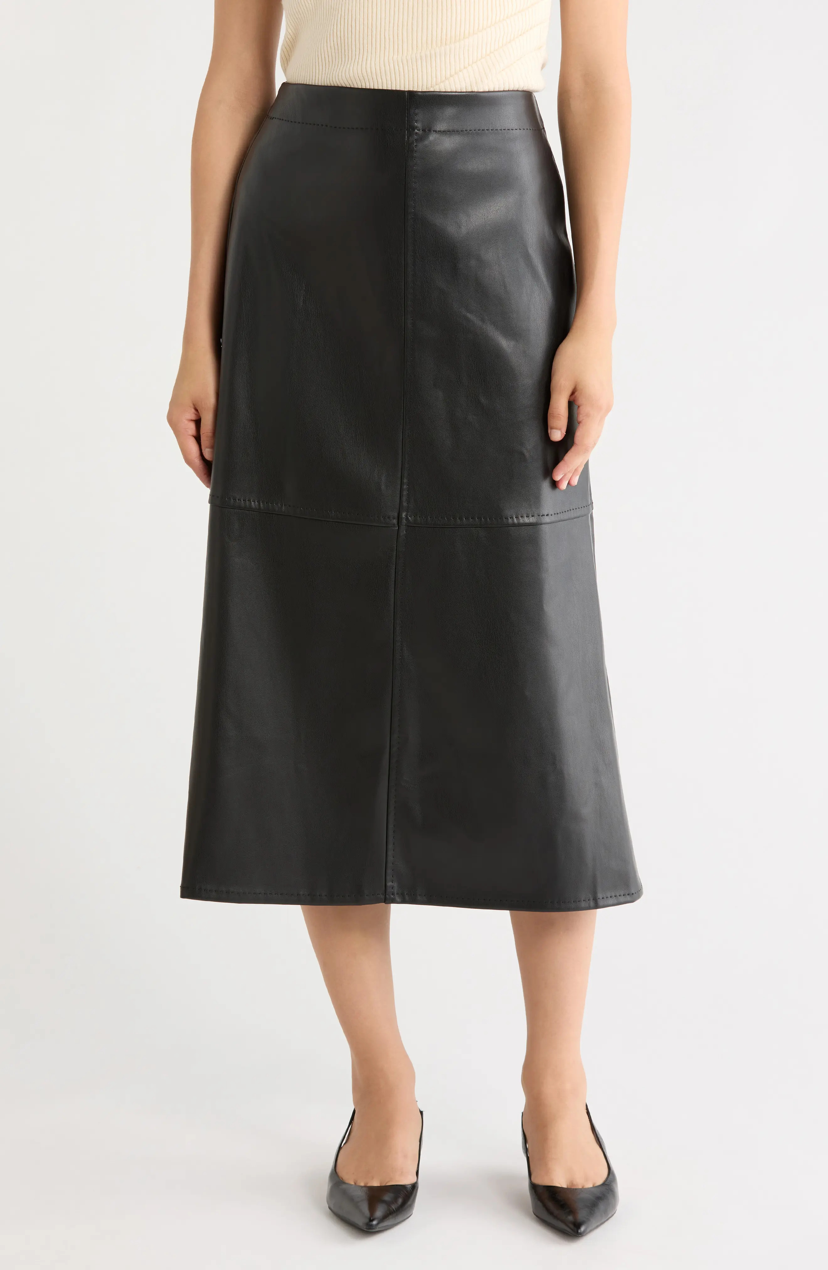 MAX STUDIO Faux Leather A-Line Skirt (Women) | Nordstromrack | Nordstrom Rack