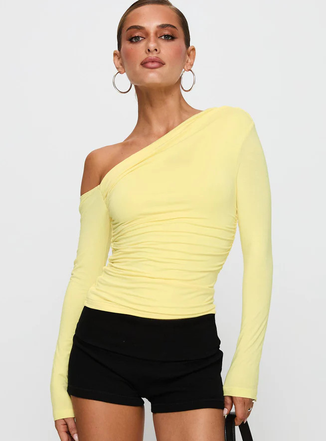 Beller Long Sleeve Top Lemon | Princess Polly US
