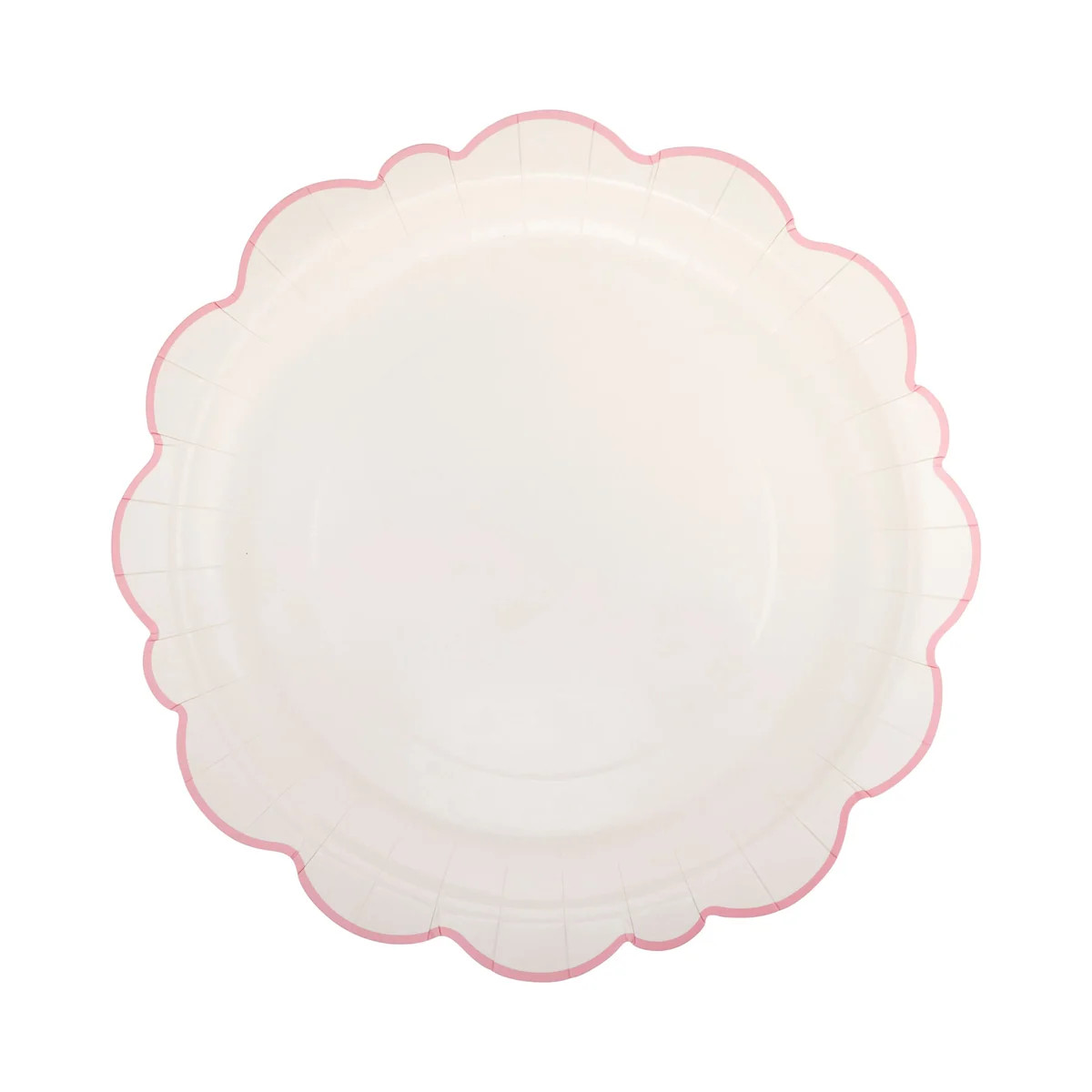 Pembroke Pink Edge Scallop Dinner Paper Plates | Ellie and Piper