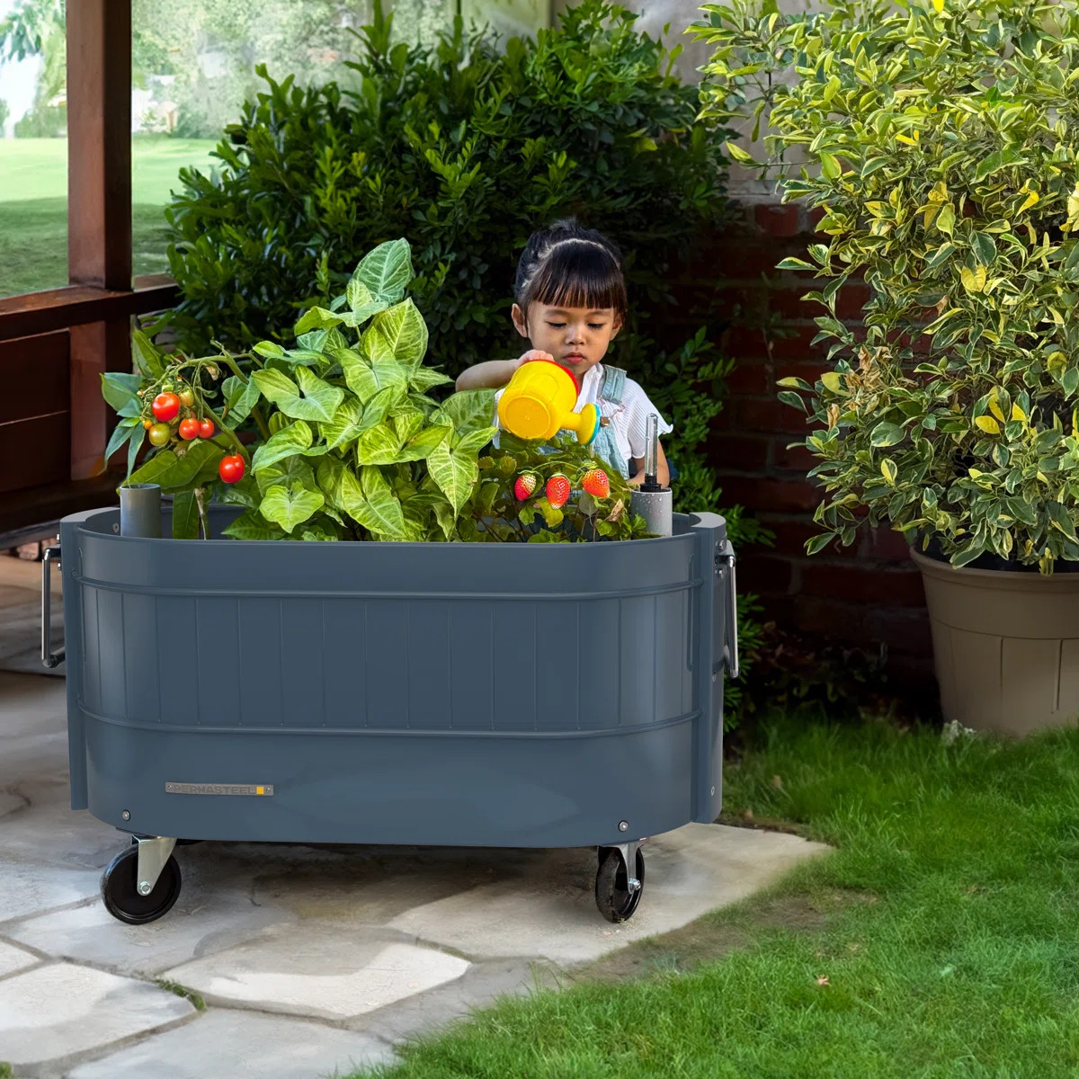 Permasteel Self-Watering Garden Bed, Rolling Planter For Vegetables, Flowers, Herbs, And Fruit, O... | Wayfair North America
