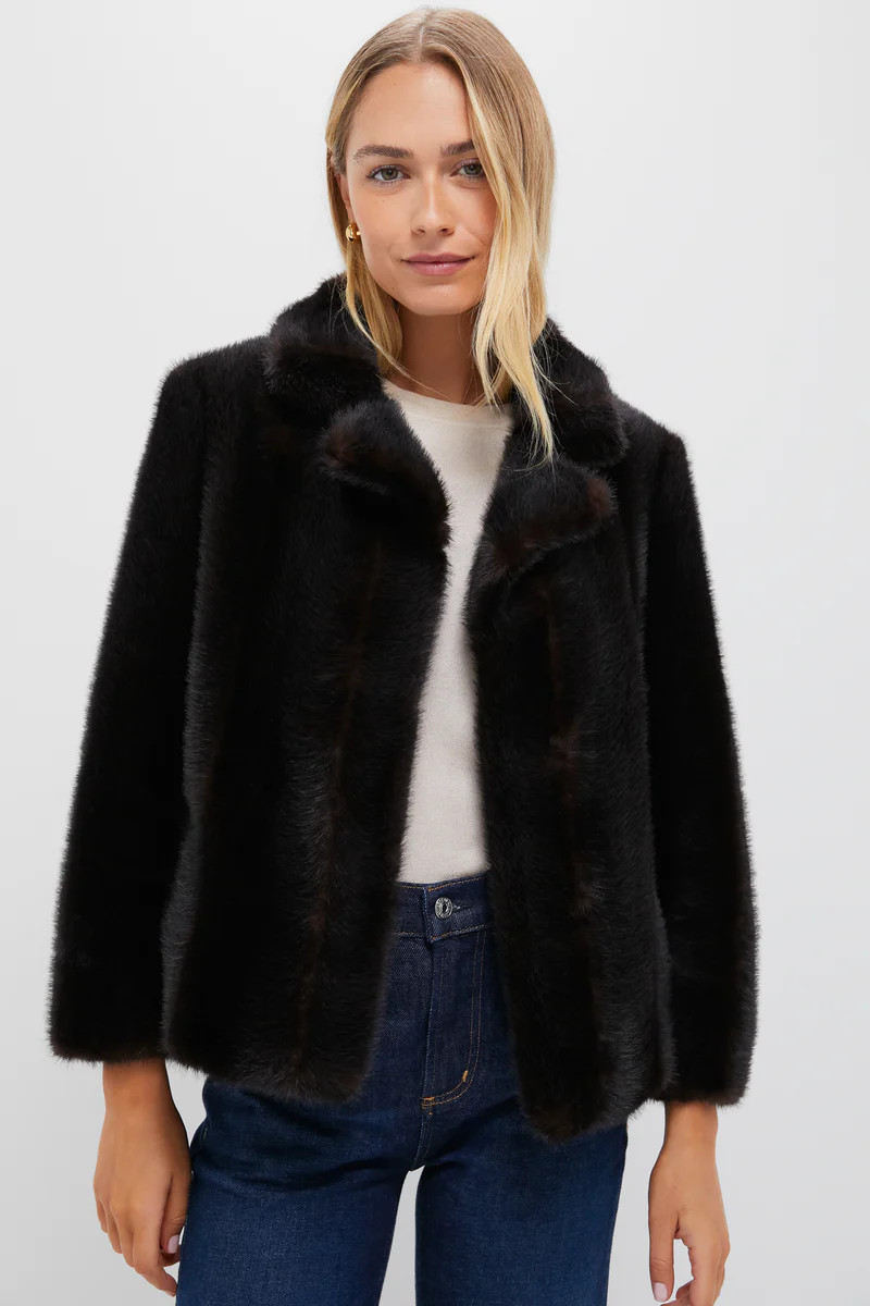 Brown Fur Cropped Carmella Coat | Tuckernuck (US)