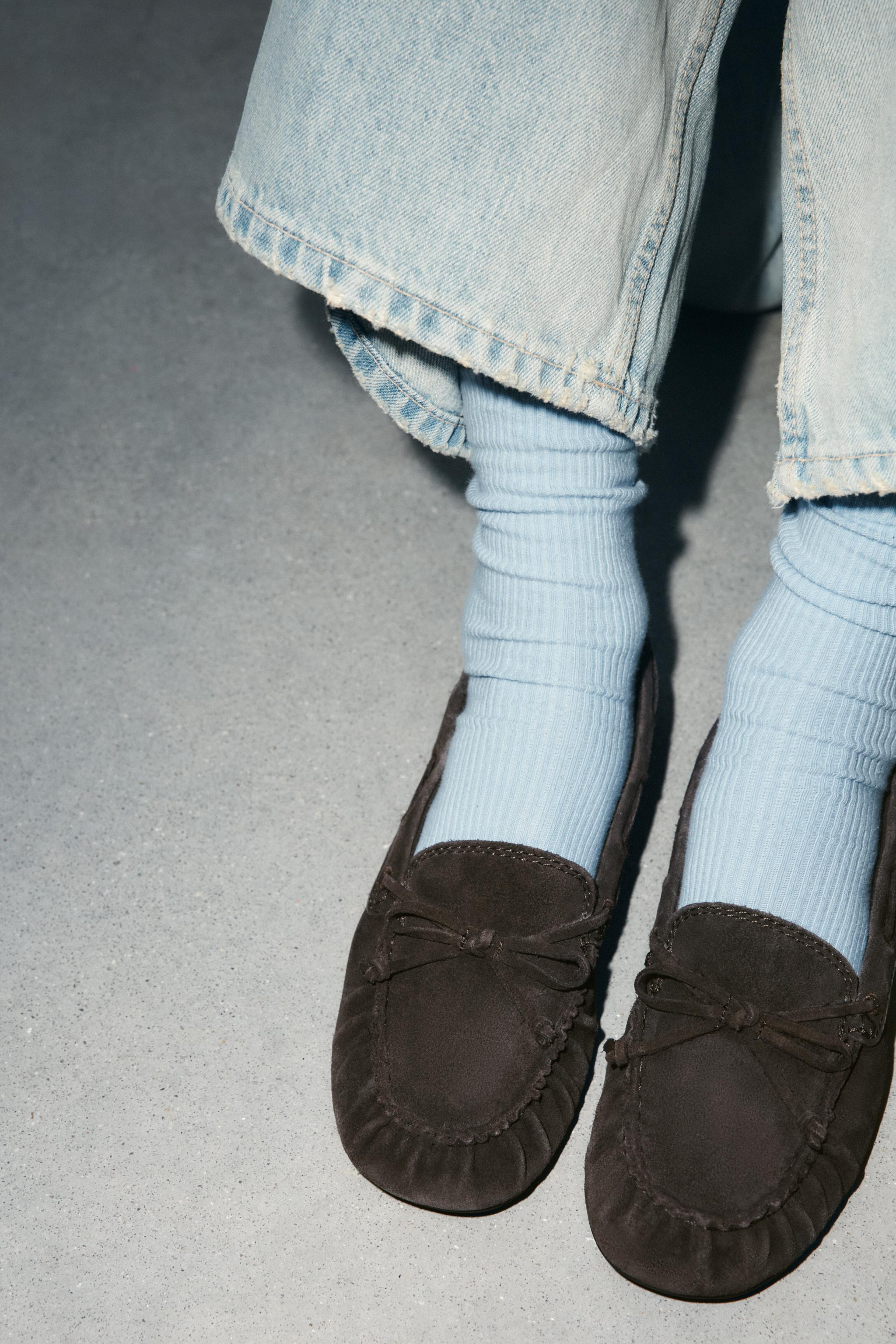 SPLIT SUEDE LOAFERS | Zara UK