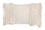 Creative Co-op Cream Cotton & Chenille Woven Lumbar Long Fringe Pillows | Amazon (US)