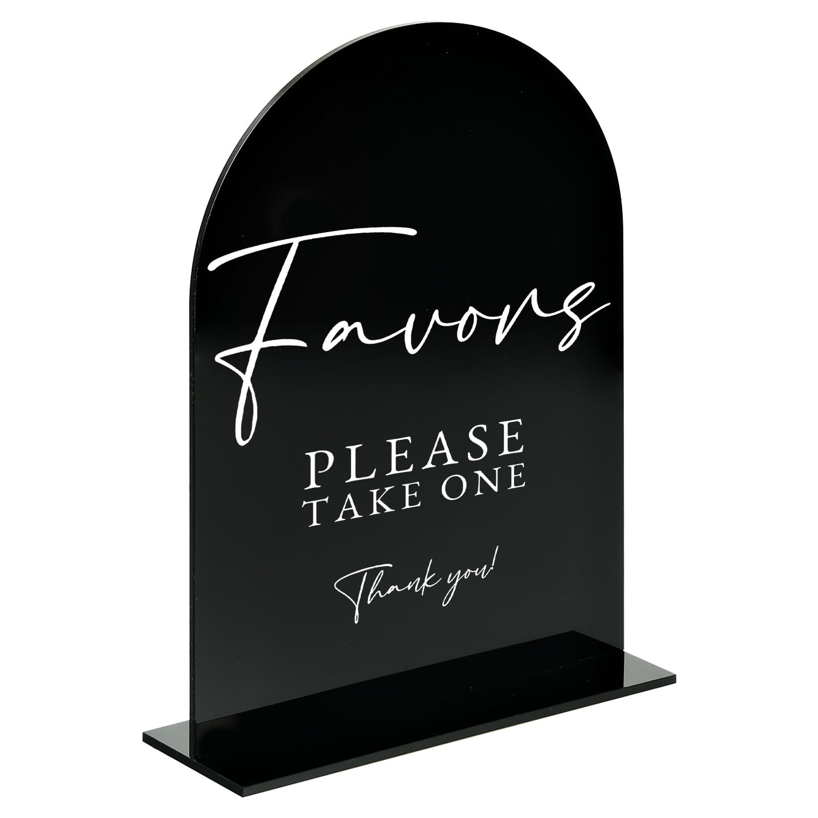 Acrylic Favors Sign with Stand- 5"x7" Black Arched Acrylic Wedding Sign and Base,1/8" Thick | Mod... | Amazon (US)