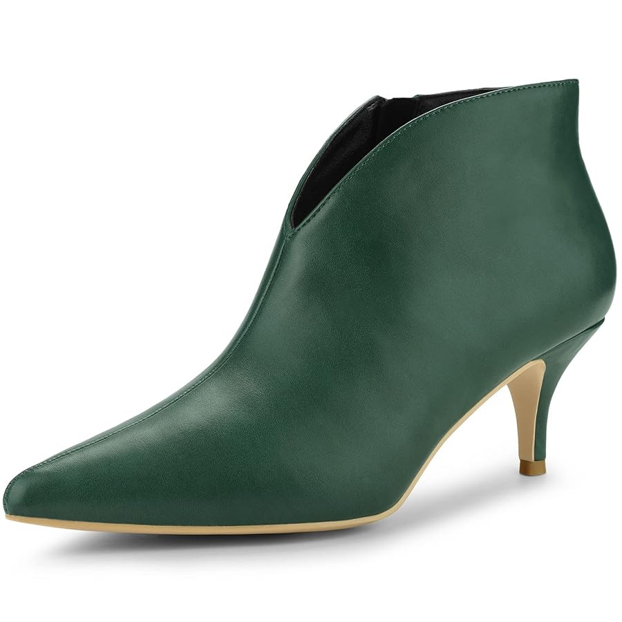 Allegra K Women's Cutout Pointy Toe Stiletto Heels Boots Ankle Booties | Amazon (US)