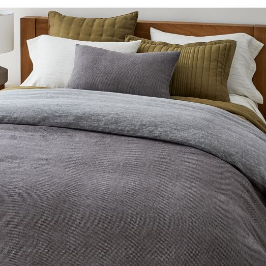 European Flax Linen Mini Waffle Duvet Cover & Shams | West Elm (US)