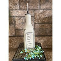 Olive Oil Dispenser, Rustic Jar, Painted Cruet, Farmhouse Kitchen Decor, Glass Bottle Storage, Oil Jar | Etsy (US)