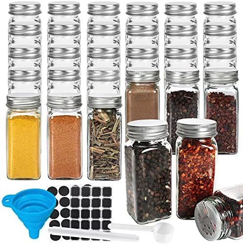 30 Pcs Glass Spice Jars,Betrome Empty 4 oz Square Spice Bottles Containers with Shaker Lids&Airtight | Amazon (CA)