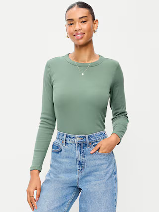 Snug Long-Sleeve Crew-Neck T-Shirt | Old Navy (US)