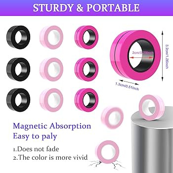 Cevioce 9 PCS Magnetic Ring Fidget Toys Set,ADHD Anxiety Magnetic Finger Spinner Pack for Adults ... | Amazon (US)