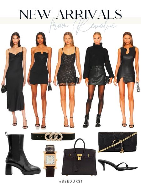 New arrivals from Revolve, NYE outfit, black dress, holiday party dress, holiday outfit, holiday party outfit, boots, black heels, sweater, Christmas party outfit

#LTKitbag #LTKshoecrush #LTKparties