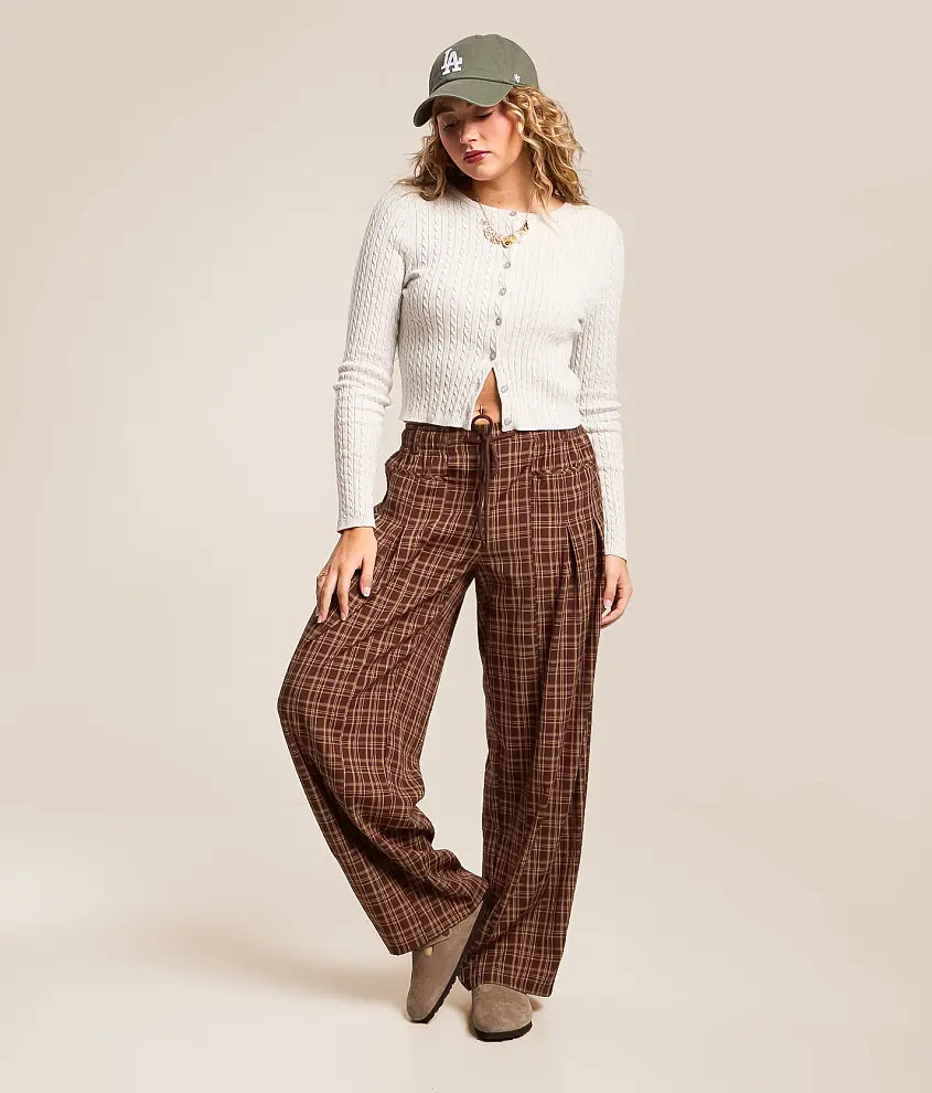Plaid Wide Leg Pant | Buckle