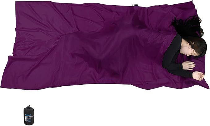 Browint Silk Sleeping Bag Liner, Silk Sleep Sheet, Sack, Extra Wide 87"x43", Lightweight Travel a... | Amazon (US)