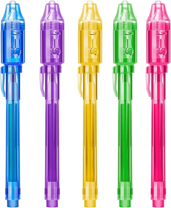 Invisible Spy Ink Pen 5 PCS, With UV Pen Light, Party Favors for Kids 8-12, Stocking Stuffers for... | Amazon (US)